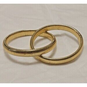 Vintage Omega Chain Bracelet Double Cobra Gold Tone Interlocking